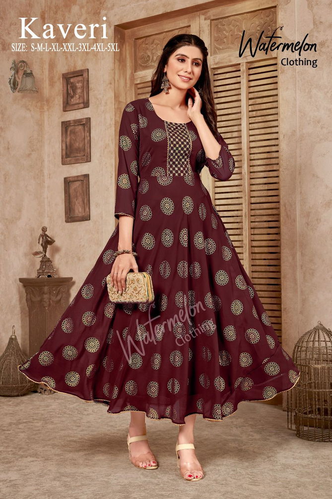 Kaveri By Watermelon Long Anarkali Kurtis Catalog
